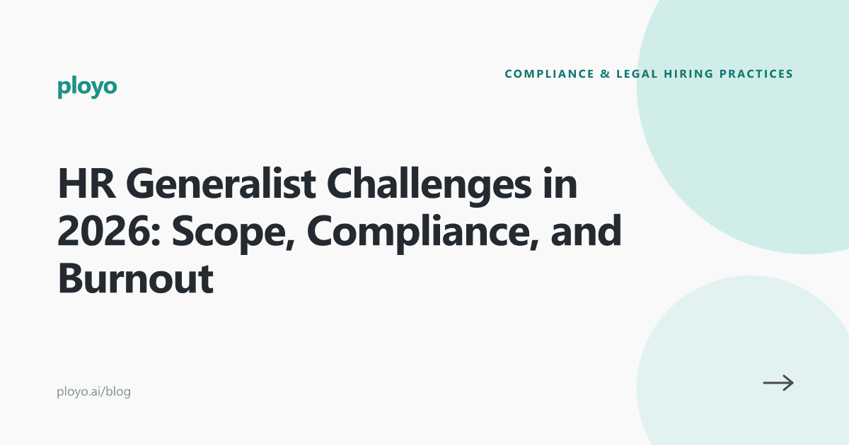 Cover illustration for the Ployo article on HR generalist challenges in 2026
