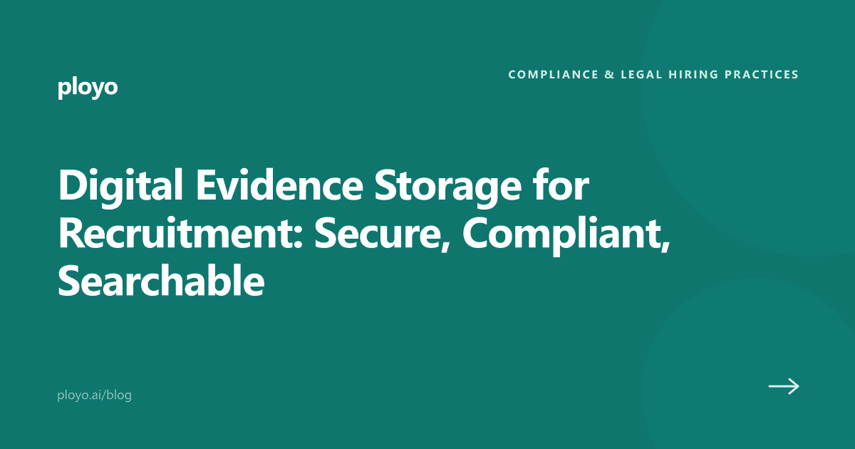 Illustration for the Ployo article on secure digital evidence storage for recruitment teams