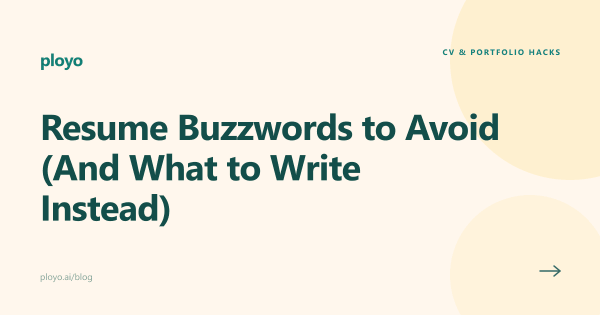 Cover illustration for the Ployo article on resume buzzwords to avoid