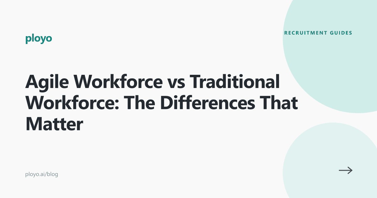 Cover illustration for the Ployo article comparing agile and traditional workforce models