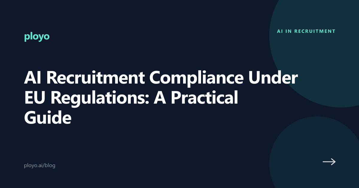 Cover illustration for the Ployo article on AI recruitment compliance under EU regulations