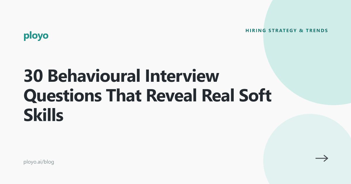 Cover illustration for the Ployo article on behavioural interview questions for soft skills