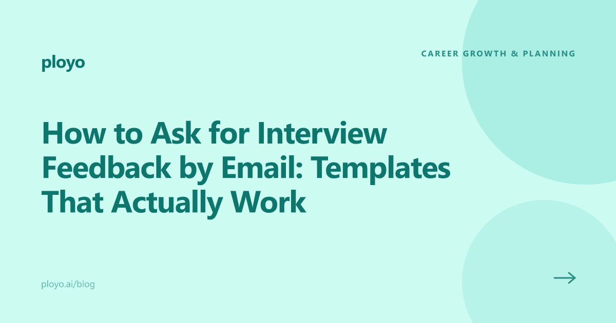 Cover illustration for the Ployo article on writing interview feedback request emails
