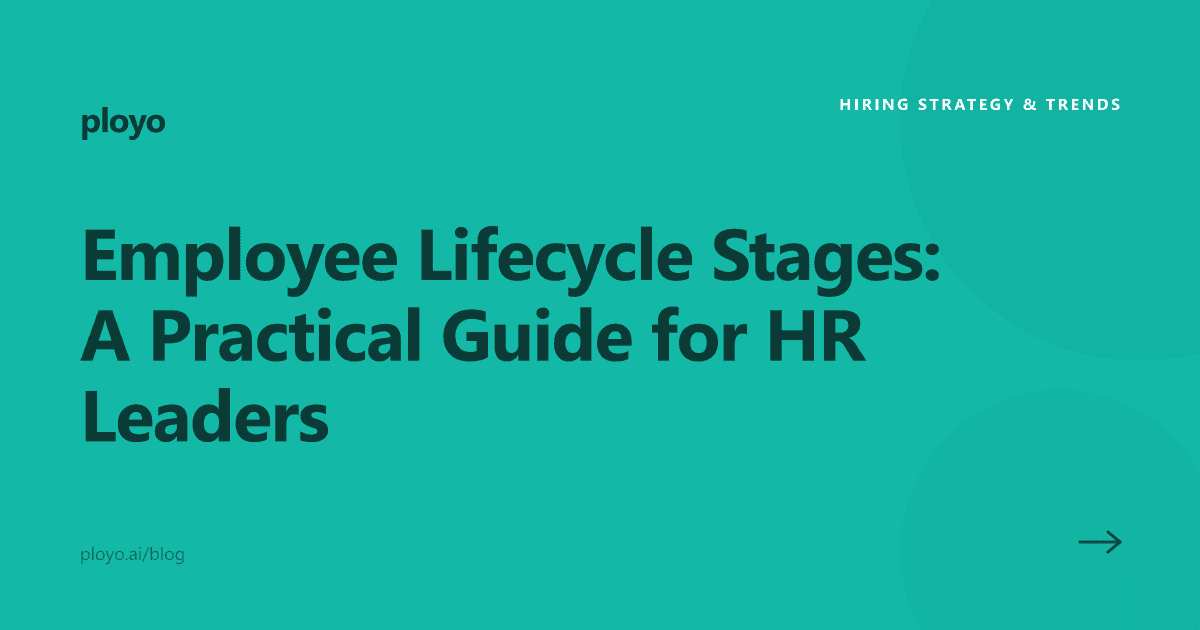Cover illustration for the Ployo article on the six employee lifecycle stages