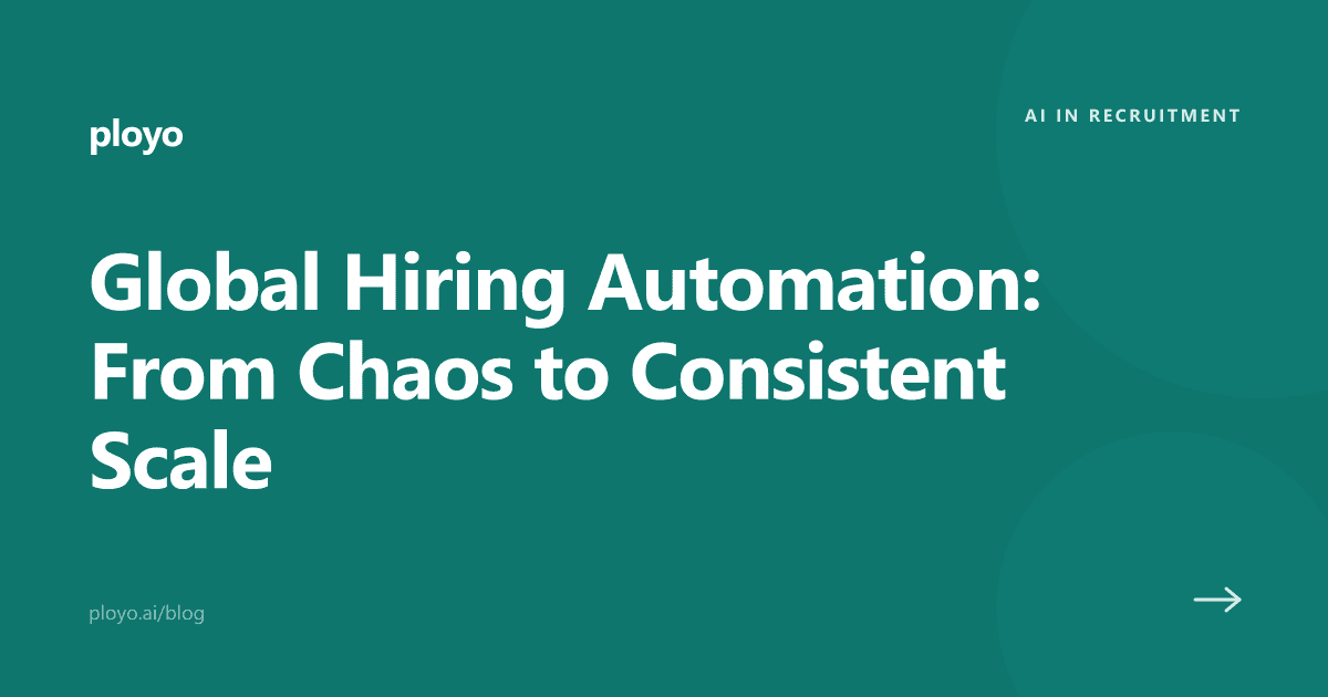 Illustration for the Ployo article on global hiring automation and scaling international recruiting