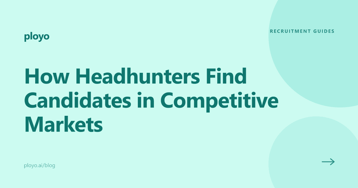 Illustration for the Ployo article on how headhunters find candidates in competitive markets