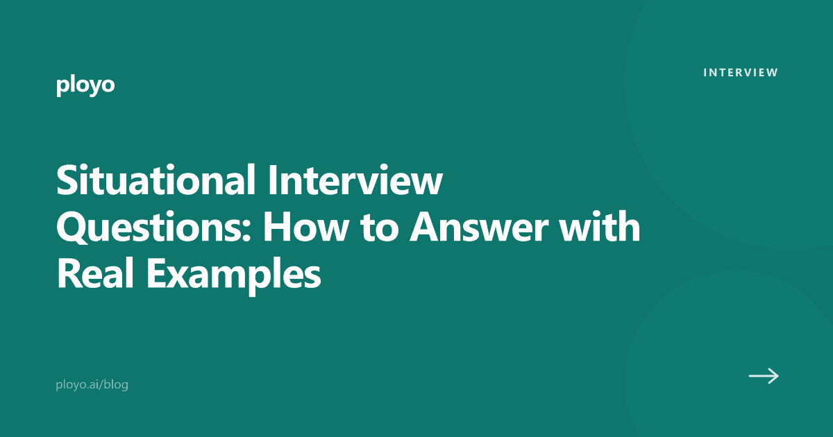 Illustration for the Ployo guide on answering situational interview questions with real examples