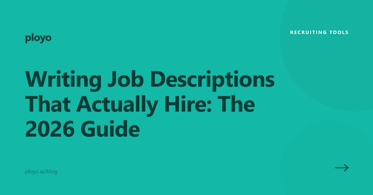 Illustration for the Ployo 2026 guide on writing job descriptions that actually hire