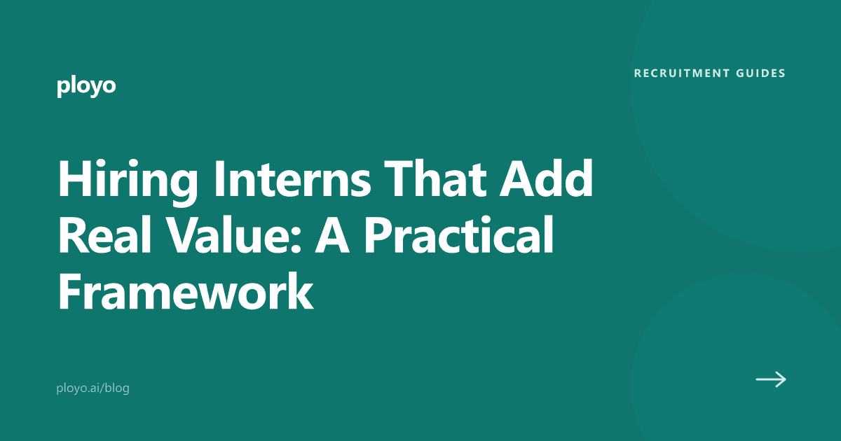 Cover illustration for the Ployo article on hiring interns who add real value
