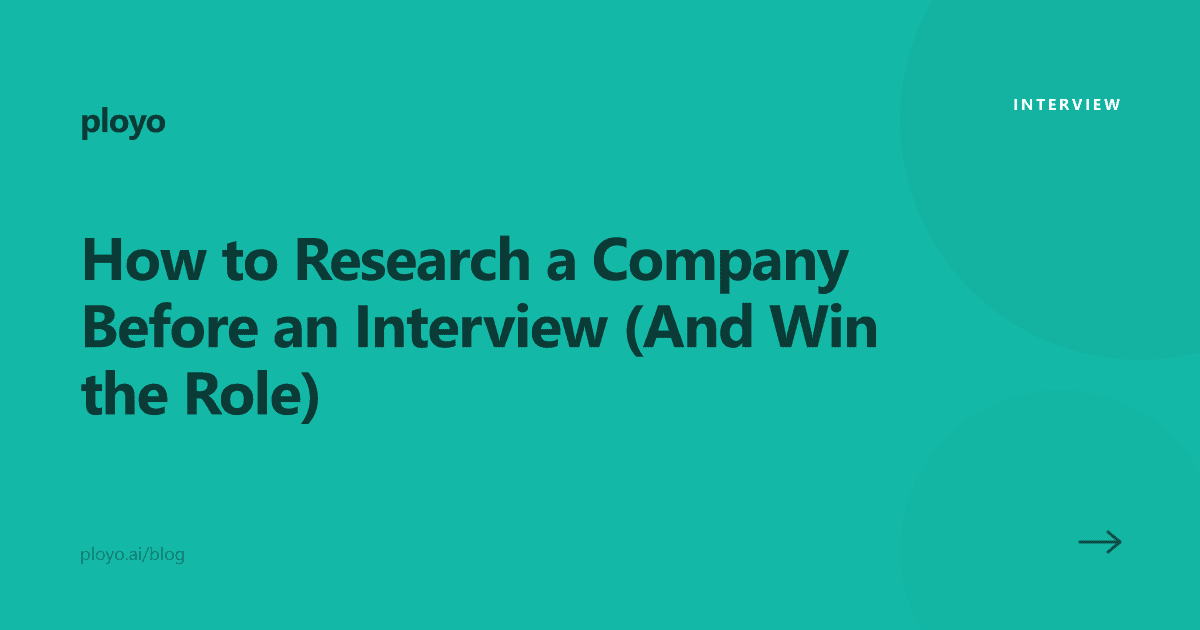 Cover illustration for the Ployo article on researching a company before an interview
