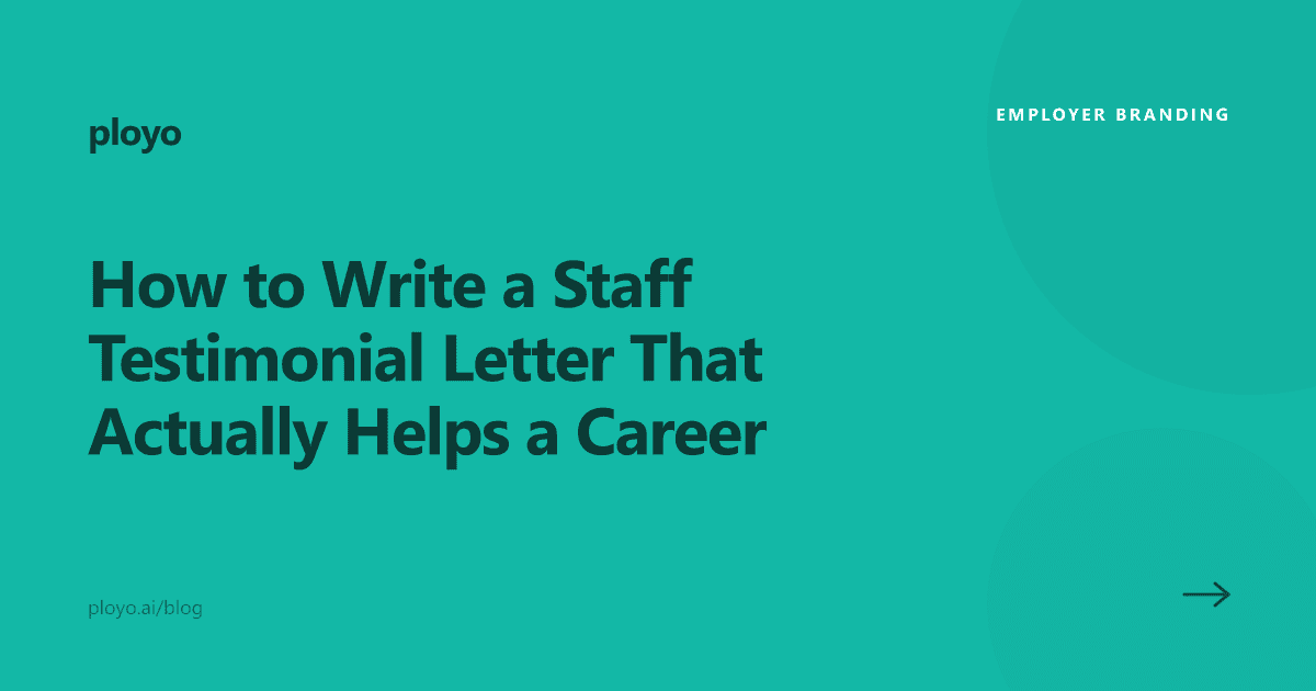 Cover illustration for the Ployo article on writing a staff testimonial letter that helps a career
