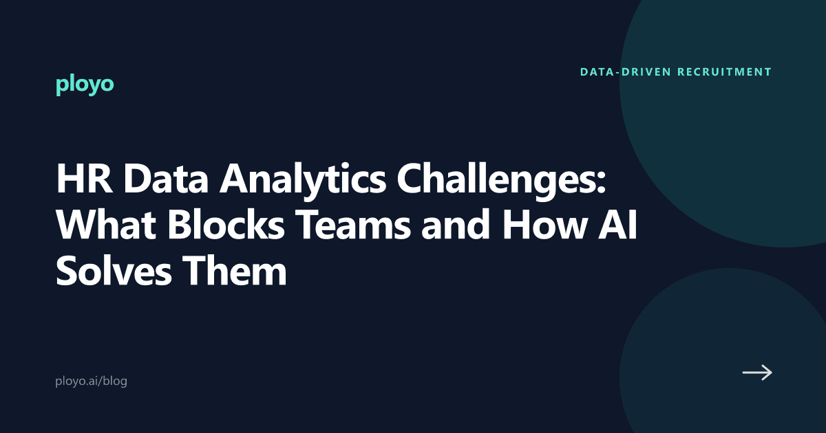 Illustration for the Ployo article on HR data analytics challenges and AI fixes