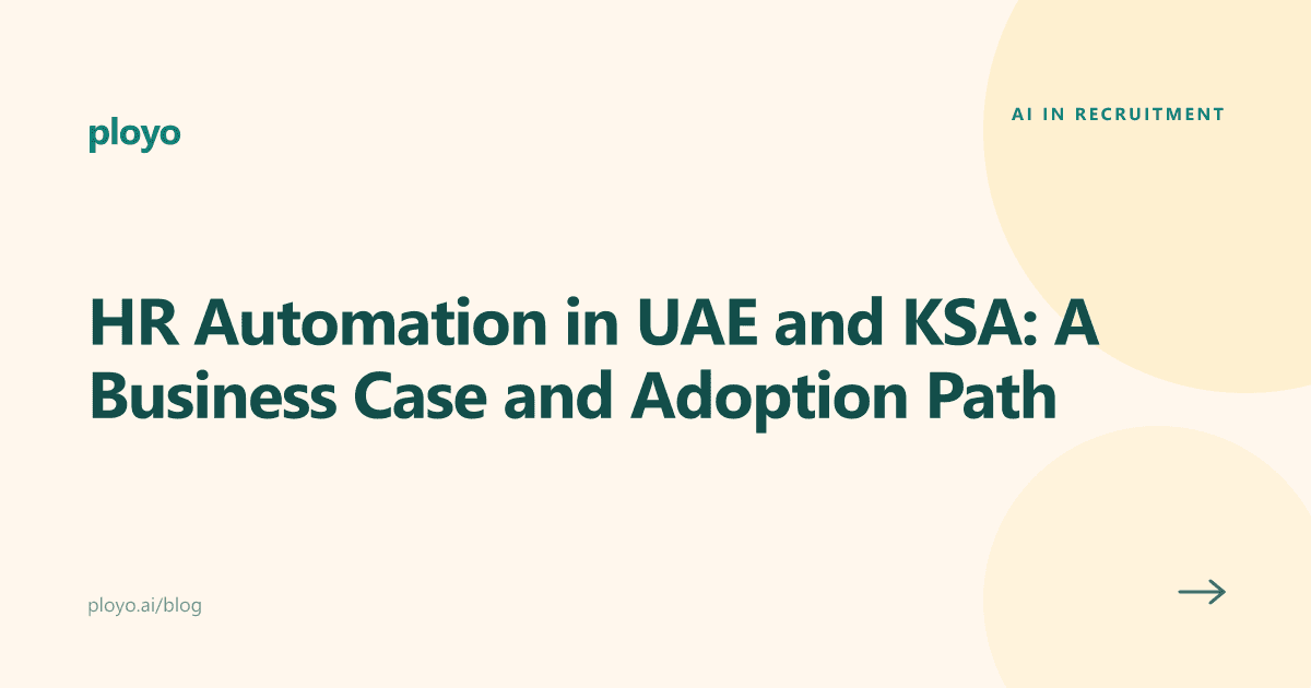 Cover illustration for the Ployo article on HR automation in the UAE and KSA