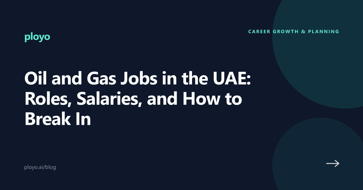 Illustration for the Ployo article on oil and gas jobs in the UAE, roles, salaries, and entry paths