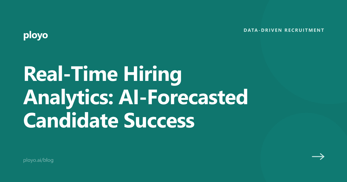 Cover illustration for the Ployo article on real-time hiring analytics and AI-forecasted candidate success