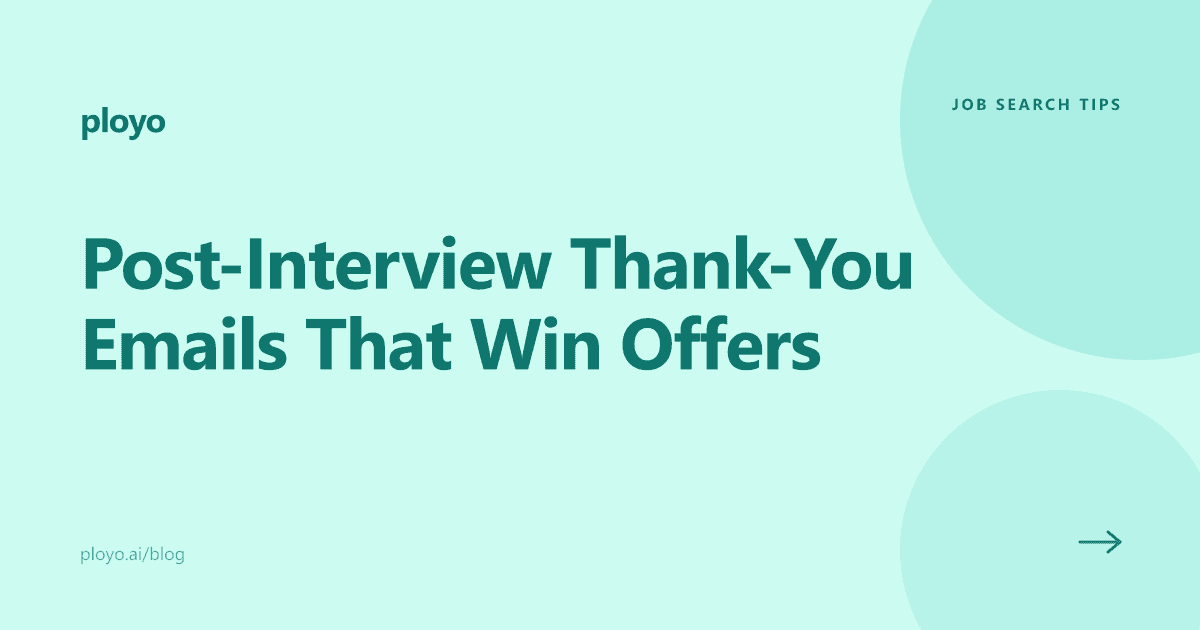 Cover illustration for the Ployo article on post-interview thank-you emails