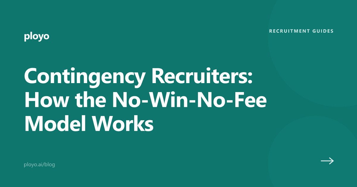 Cover illustration for the Ployo article explaining how contingency recruiters and the no-win-no-fee model work